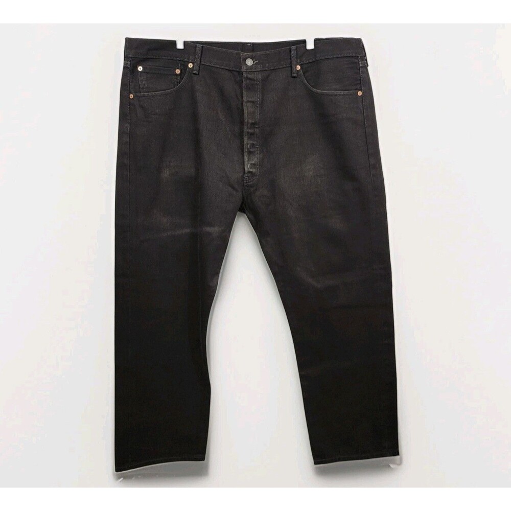 Levi's 501xx Black Denim Jeans Mens 44x30 Button Fly Straight Leg Original Fit